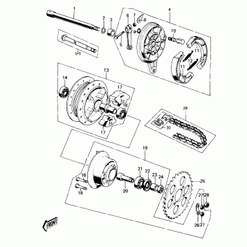 REAR HUB/BRAKE/CHAIN