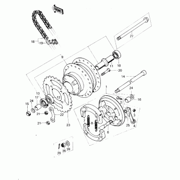 REAR HUB/BRAKE/CHAIN