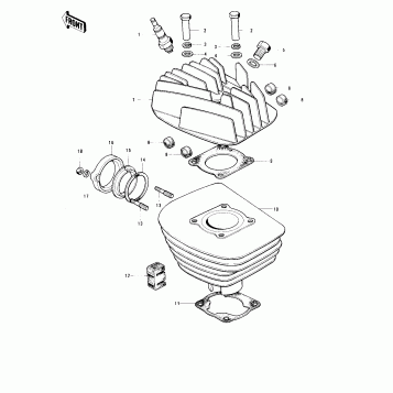 CYLINDER HEAD/CYLINDER ('74-'75)