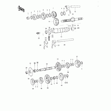 TRANSMISSION/CHANGE DRUM ('74-'75)