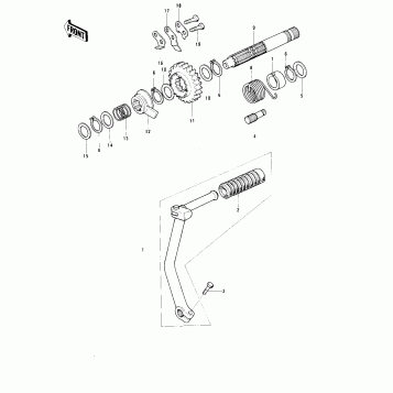 KICKSTARTER MECHANISM ('74-'75)