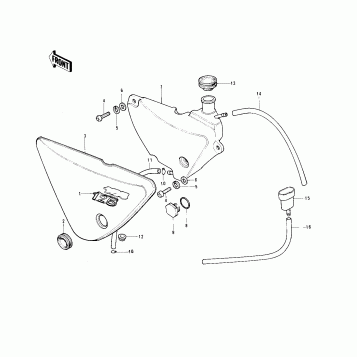 OIL TANK/SIDE COVER ('74-'75)