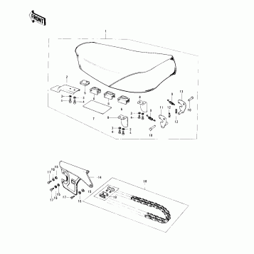 SEAT/CHAIN COVER/CHAIN ('74-'75)