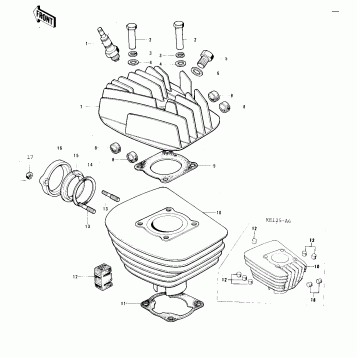 CYLINDER HEAD/CYLINDER ('76-'79)