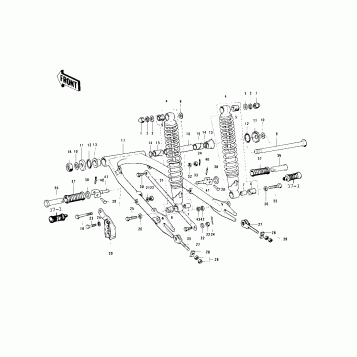 SWING ARM/SHOCK ABSORBERS ('76-'79)