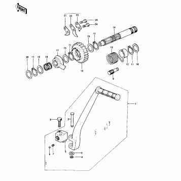 KICKSTARTER MECHANISM ('74-'76 KX125/A/A