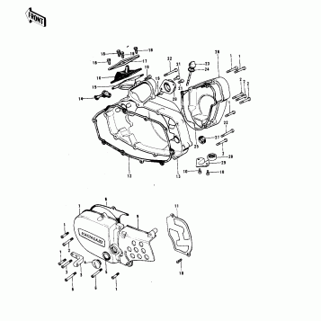 ENGINE COVERS ('74-'76 KX125/A/A3)