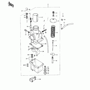 CARBURETOR ('74-'76 KX125/A/A3)