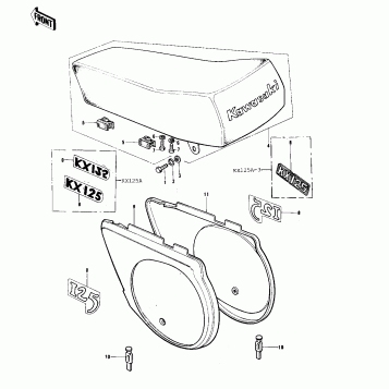 SEAT/SIDE COVERS ('74-'76 KX125/A/A3)