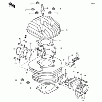 CYLINDER HEAD/CYLINDER /REED VALVE