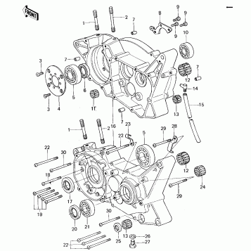 CRANKCASE ('78-'79 KX125-A4/A5)