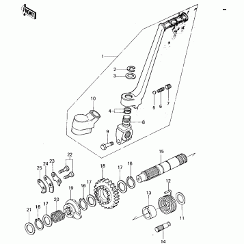 KICKSTARTER MECHANISM ('78-'79 KX125-A4/