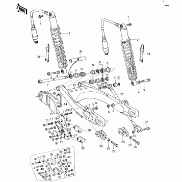 SWING ARM/SHOCK ABSORBERS ('78-'79 KX125