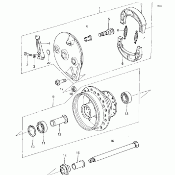 FRONT HUB/BRAKE ('78-'79 KX125-A4/A5)