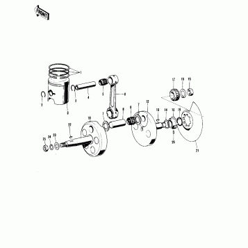 CRANKSHAFT/PISTON/ROTARY VALVE ('71-'73