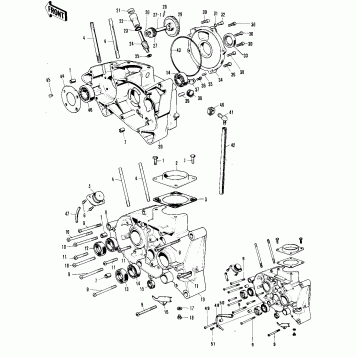 CRANKCASE ('71-'73 F7/F7-A/F7-B)