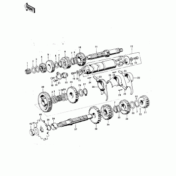 TRANSMISSION/CHANGE DRUM ('71-'73 F7/F7-