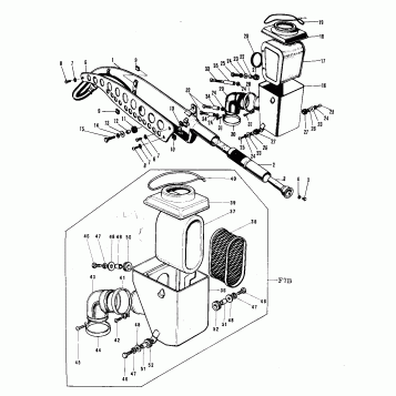 AIR CLEANER/MUFFLER ('71-'73 F7/F7-A/F7-