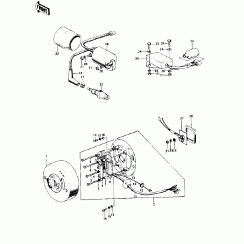 IGNITION/GENERATOR/RECTIFIER ('71-'73 F7