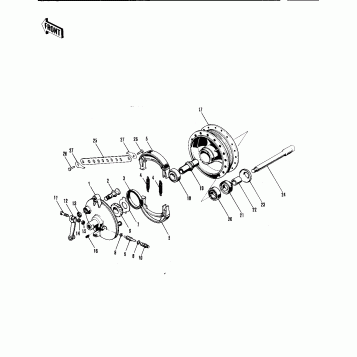 FRONT HUB/BRAKE ('71-'73 F7/F7-A/F7-B)
