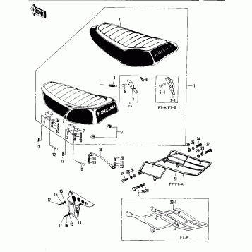 SEAT/CHAIN COVER ('71-'73 F7/F7-A/F7-B)