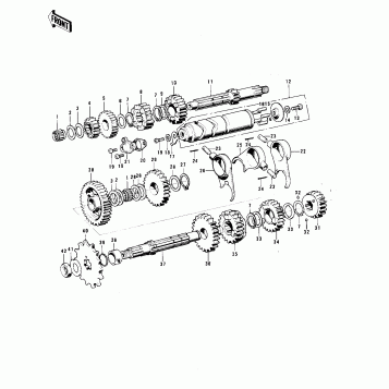 TRANSMISSION/CHANGE DRUM ('74-'75 F7-C/F