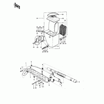 AIR CLEANER/MUFFLER ('74-'75 F7-C/F6-D)