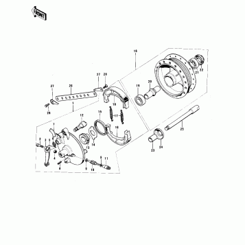 FRONT HUB/BRAKE ('74-'75 F7-C/F6-D)