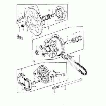 REAR HUB/BRAKE/CHAIN