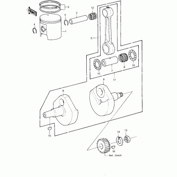 CRANKSHAFT/PISTON ('80 A1)