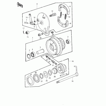 FRONT HUB/BRAKE ('80 A1)