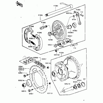 REAR HUB/BRAKE/CHAIN ('81-'82 A2/A3)