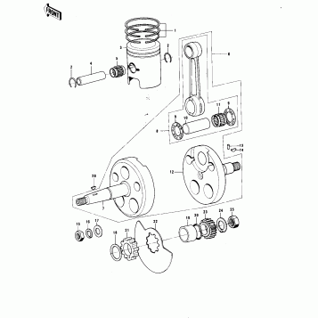 CRANKSHAFT/PISTON/ROTARY VALVE