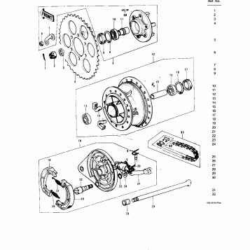REAR HUB/BRAKE/CHAIN