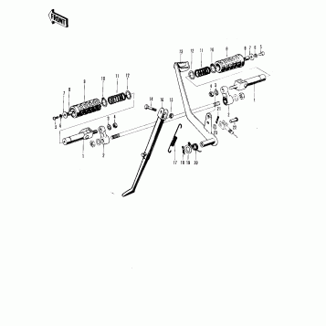 FOOTRESTS/STAND/BRAKE PEDAL ('71-'72 F8/