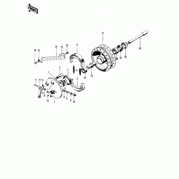 FRONT HUB/BRAKE ('71-'72 F8/F8-A)