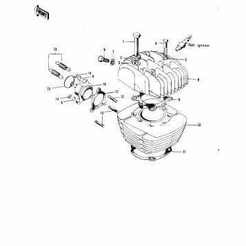 CYLINDER HEAD/CYLINDER ('71 F81M)