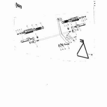 FOOTRESTS/STAND/BRAKE PEDAL ('71 F81M)