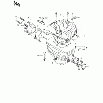 CYLINDER HEAD/CYLINDER ('73-'75 F11/F11-