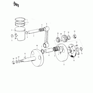 CRANKSHAFT/PISTON ('73-'75 F11/F11-A/F11