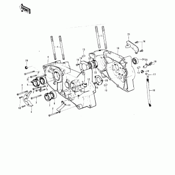 CRANKCASE ('73-'75 F11/F11-A/F11-B)