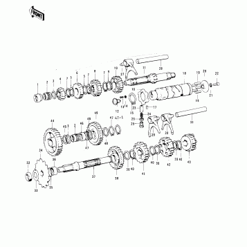 TRANSMISSION/CHANGE DRUM ('73-'75 F11/F1