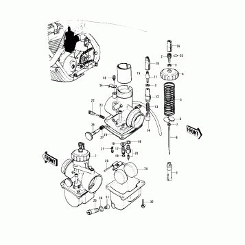 CARBURETOR ('73-'75 F11/F11-A/F11-B)