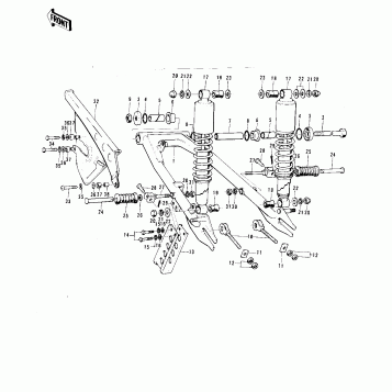 SWING ARM/SHOCK ABSORBERS ('73-'75 F11/F