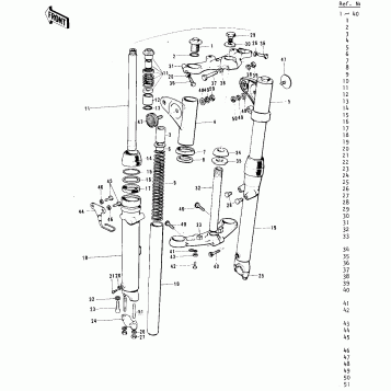 FRONT FORK ('73-'75 F11/F11-A/F11-B)