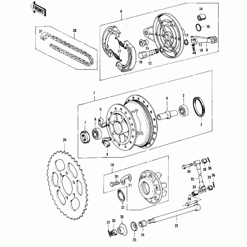 REAR HUB/BRAKE/CHAIN (F11)