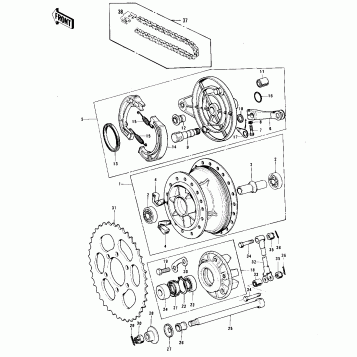 REAR HUB/BRAKE/CHAIN (F11-A/F11-B)