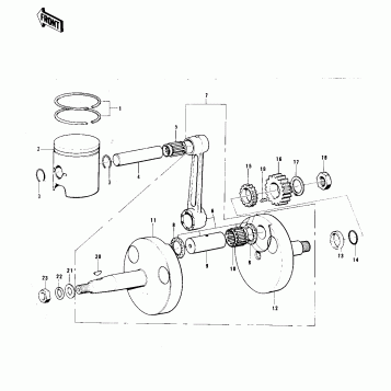 CRANKSHAFT/PISTON ('73 F11M)