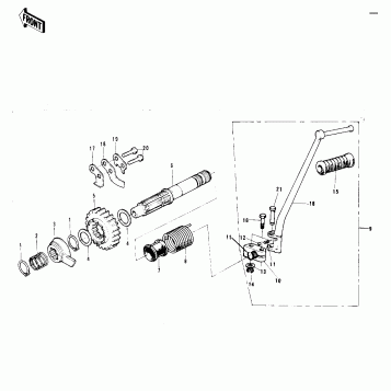 KICKSTARTER MECHANISM ('73 F11M)