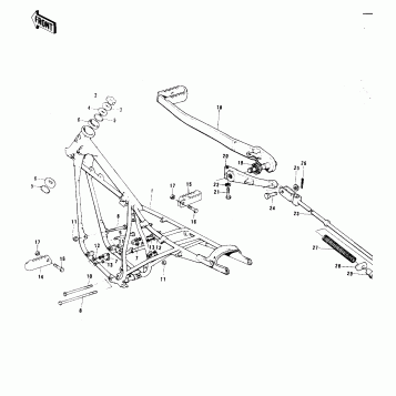 FRAME/FRAME FITTINGS/FOOTRESTS/BRAKE PED